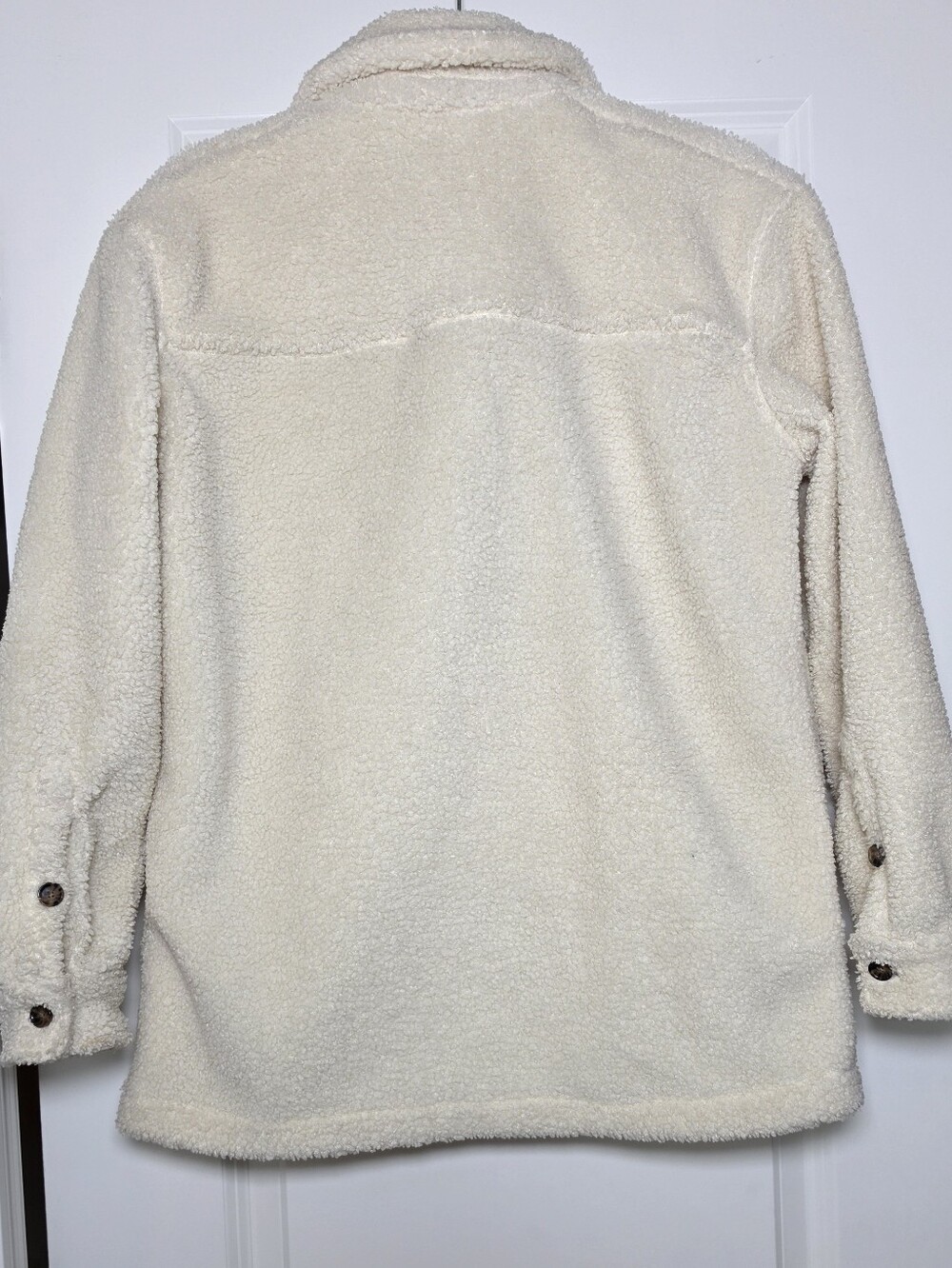 Marine Layer Cream Sherpa Teddy Fleece Jacket Shacket XS Cozy Oversized - Picture 3 of 12